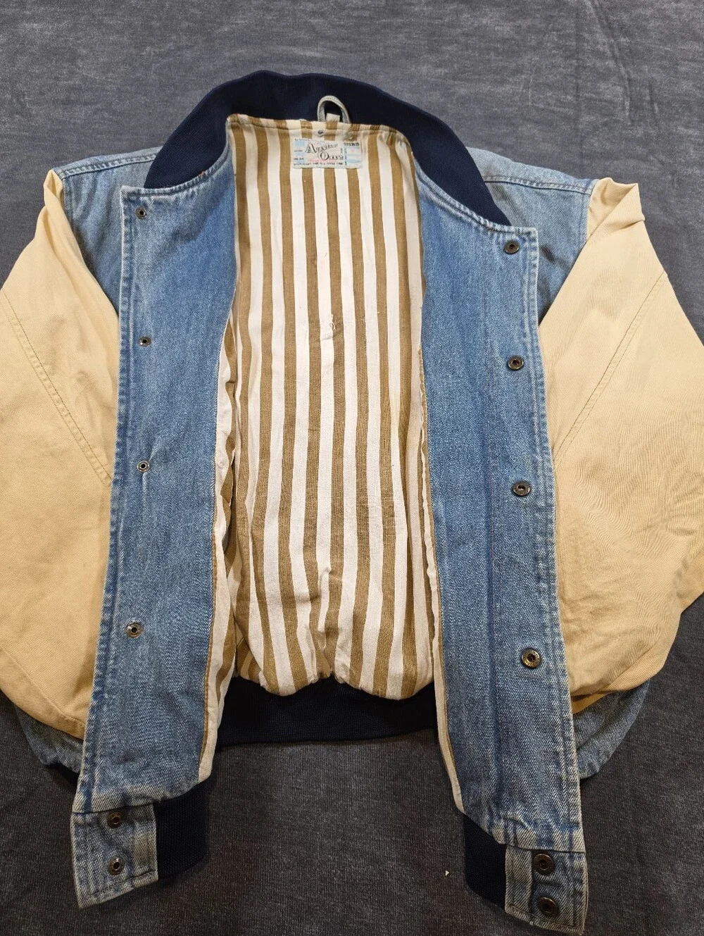 Vintage 90s University of Minnesota Golden Gophers Denim Varsity Bomber Jacket